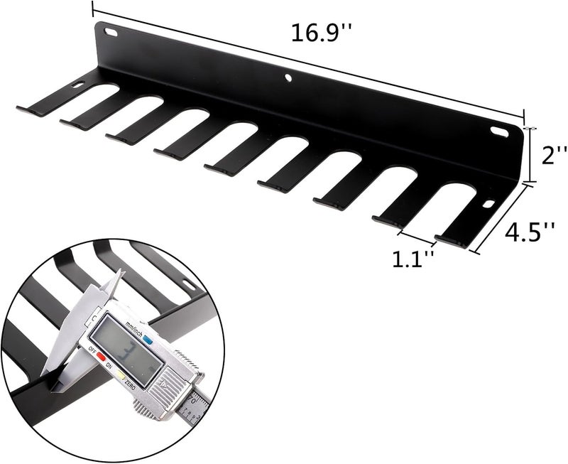 Tebery رف تخزين جيم منزلي مع 9 خطافات، منظم معدات اللياقة البدنية، حامل ملحقات جيم معدني لأشرطة التمارين، حبال القفز، الأثقال، أحزمة الرفع - Image 2
